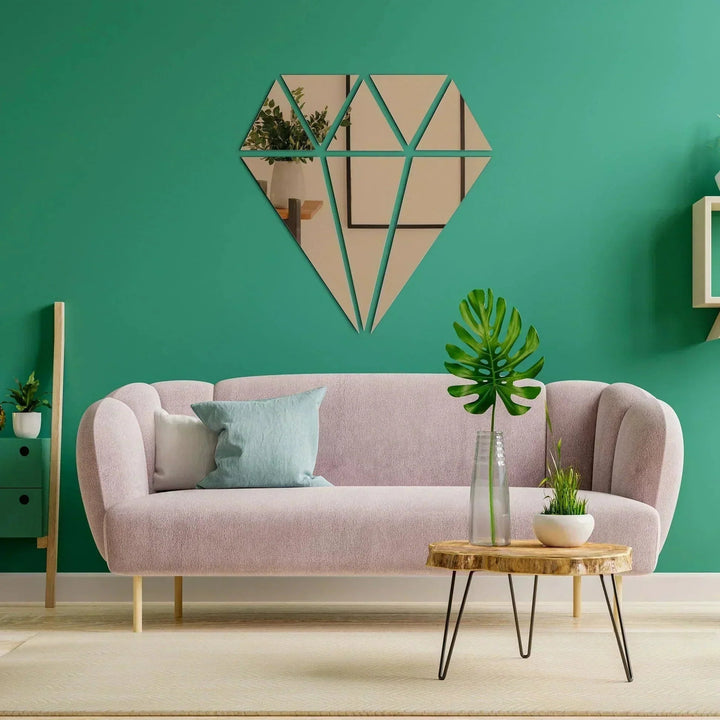 Diamond Shaped Acrylic Mirror Wall Stickers Aram ka bazar
