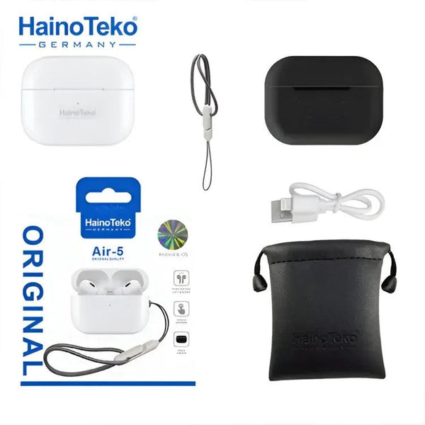 Haino Teko GERMANY Air-5 Bluetooth Earbuds – Premium Sound, Deep Bass, ENC & ANC Noise Cancellation Ahsangadgetzone