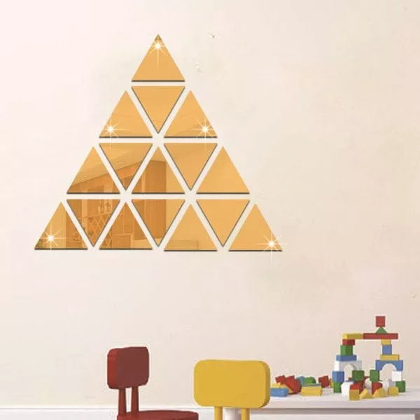 Luxury Triangular Mirrored Wall Decals (16 Pcs) Avuke Goods
