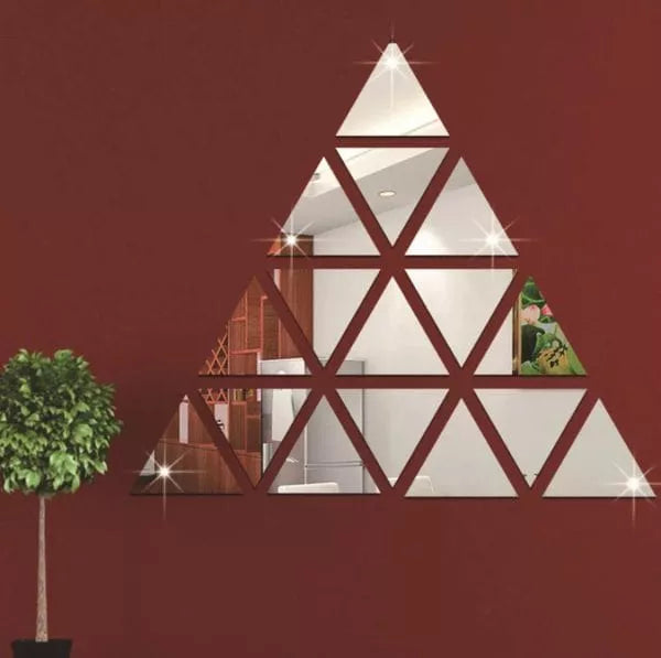 Luxury Triangular Mirrored Wall Decals (16 Pcs) Avuke Goods