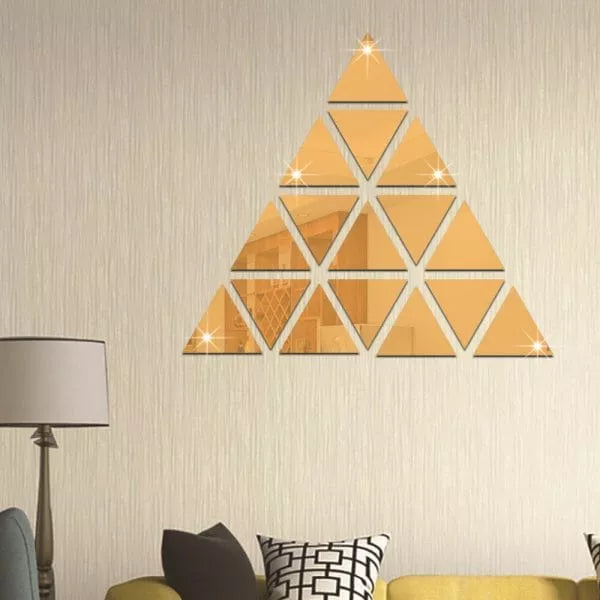 Luxury Triangular Mirrored Wall Decals (16 Pcs) Avuke Goods