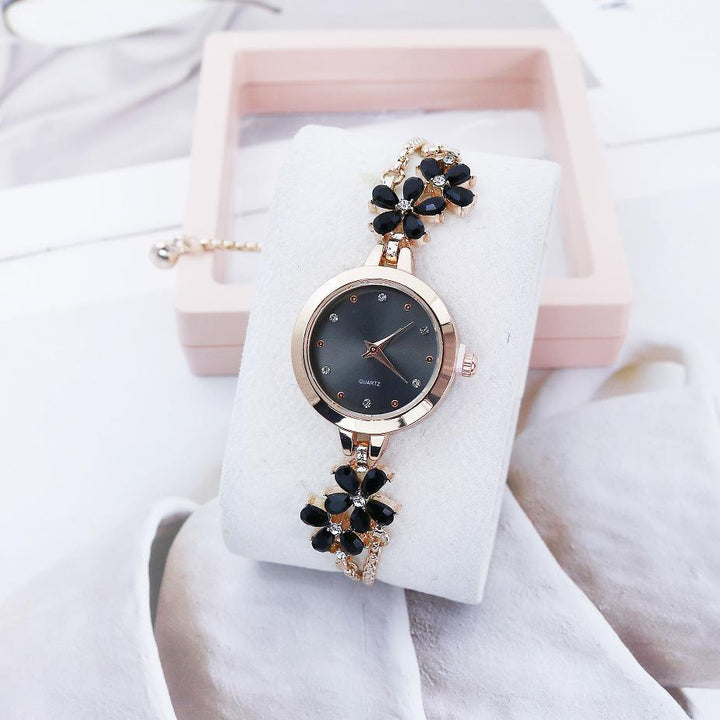 Internet Celebrant Explosive Flower Diamond Women's Watch Korean Fashion Female Student Pull-out Bracelet Watch High-value Women's Watch Ravi Rang Collection