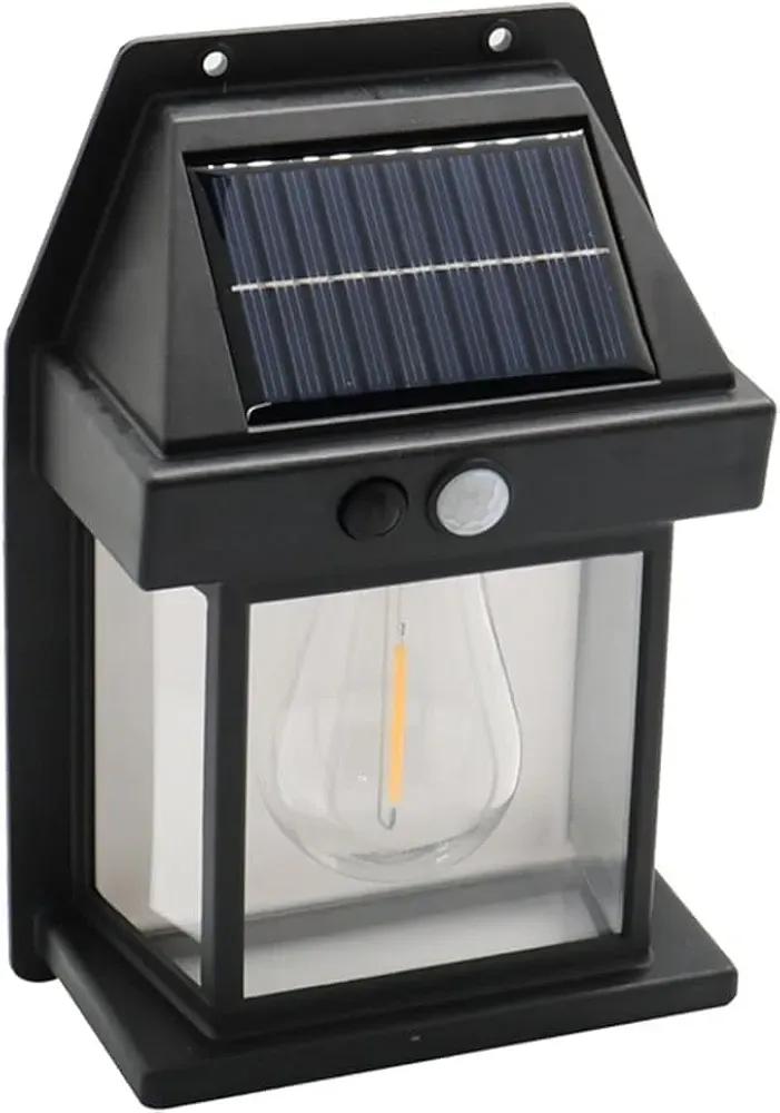 Motion Sensor Solar Sensor Lamp - Black Outdoor Lighting Solution Ravi Rang Collection