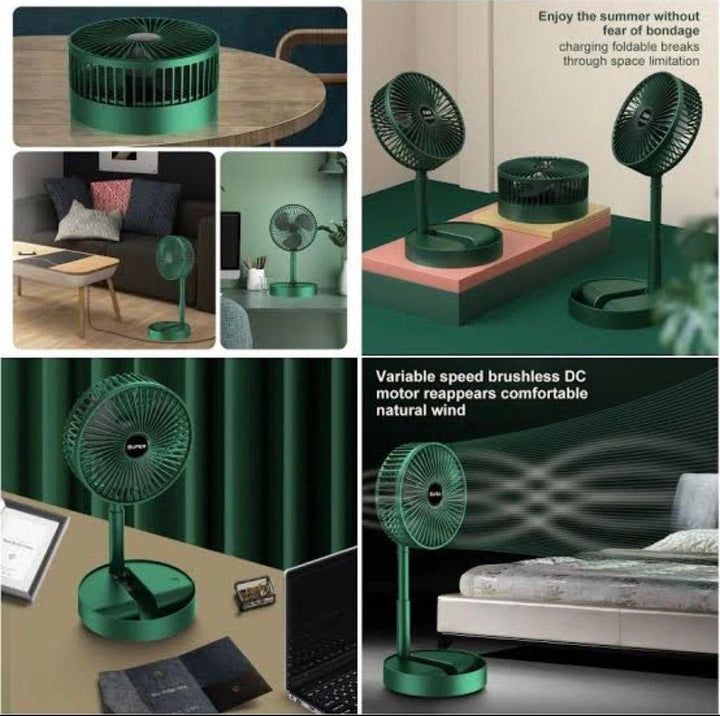 Folding Portable Rechargeable Fan for home & Office Ravi Rang Collection