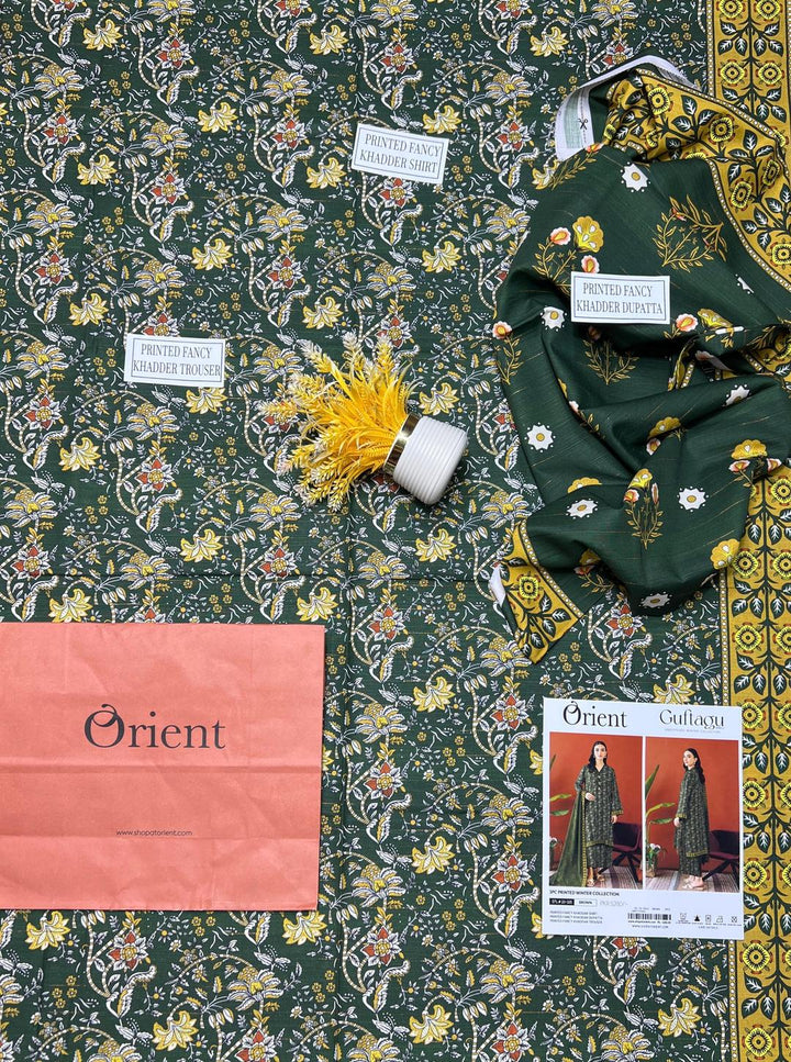 Women Unstitched Embroidered 3pc Suit Orient