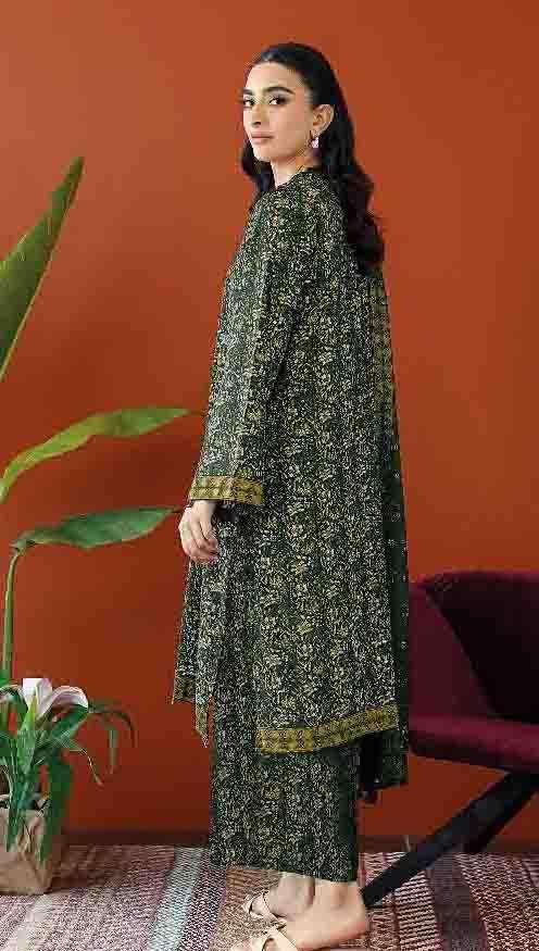 Women Unstitched Embroidered 3pc Suit Orient