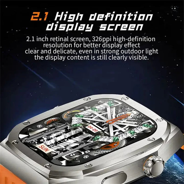 Z79 Max Armour Smart Watch – 2.1" IPS Display, Bluetooth Call, AI Voice Assistant, Compass, Heart Rate & Sports Tracking – Black Ahsangadgetzone
