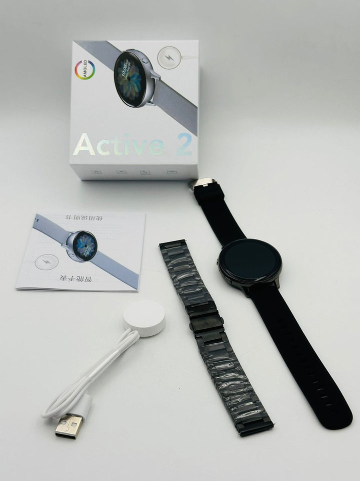 Active 2 Pro Smartwatch | Waterproof Round Display | Bluetooth Call & Heart Rate Monitor | Multi-Sport Mode | Android Compatible Ahsangadgetzone
