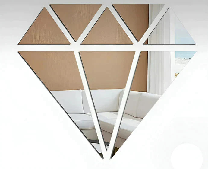 Diamond Shaped Acrylic Mirror Wall Stickers Aram ka bazar