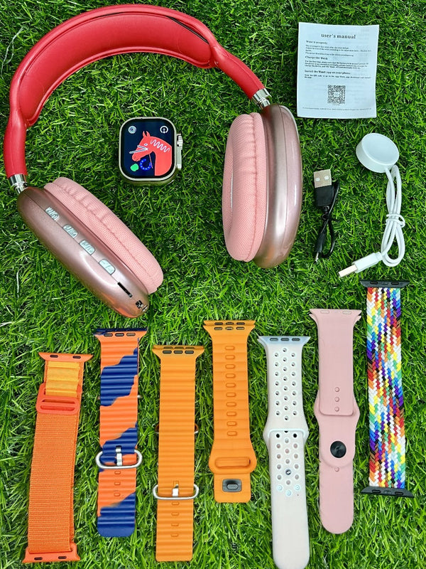 P9 Ultra 2 Smartwatch with High-Performance Headphones & 7 Customizable Straps – The Ultimate Wearable Experience Ahsangadgetzone