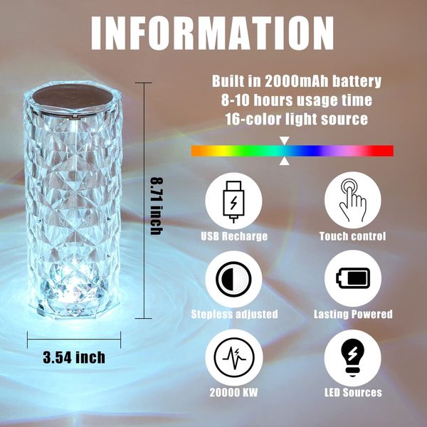 Dazzling Crystal Diamond Lamp - Illuminate Your Space Smile Mart