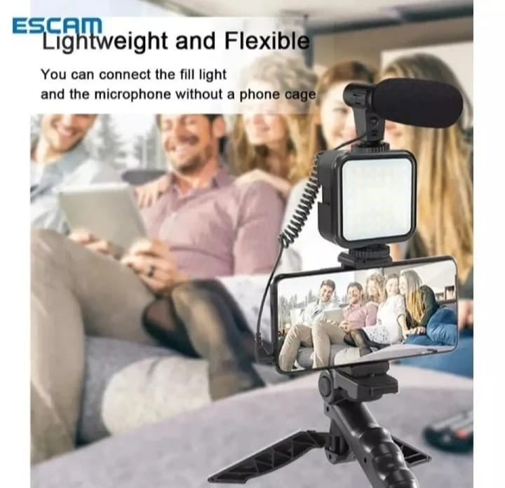 AY 49 All-in-One Video Creation Kit – Tripod, Microphone, LED Light, and Mobile Holder for Perfect Vlogs" Ahsangadgetzone