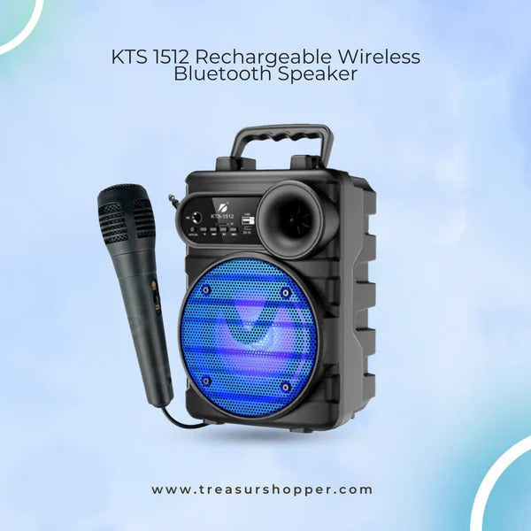 KTS-1512 Wireless Bluetooth Speaker – TWS, FM, USB, Mic, Original K Board Ahsangadgetzone