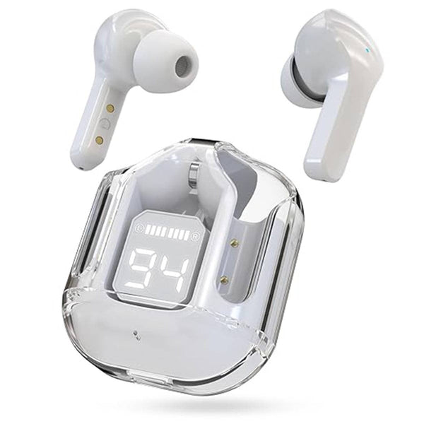 Air 31 TWS Wireless Earbuds – Transparent Bluetooth Earbuds, Airpods Style, Noise-Canceling, Premium Sound Quality with Free Pouch & Lanyard Ahsangadgetzone