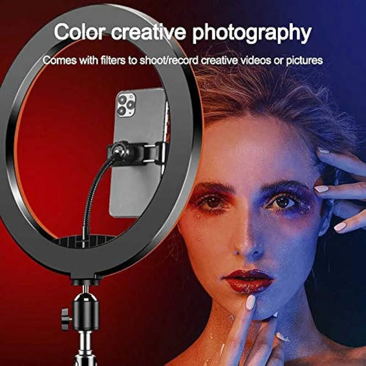 MJ26 10.2" RGB LED Soft Ring Light – 25W Dimmable Selfie Ring Light with Multi-Color Modes Ahsangadgetzone