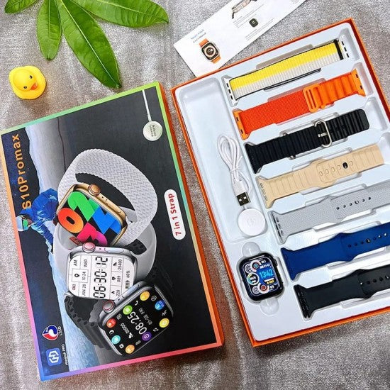 S10 Pro Max Series 9 Smartwatch – 7-in-1 Straps | HD Display | Bluetooth Calling | Music Control | Unisex Ahsangadgetzone