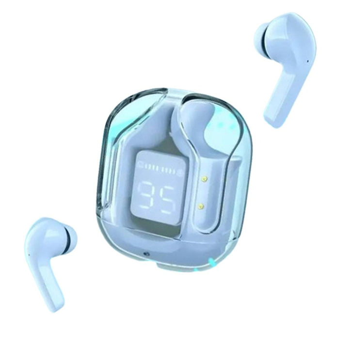 Air 31 TWS Wireless Earbuds – Transparent Bluetooth Earbuds, Airpods Style, Noise-Canceling, Premium Sound Quality with Free Pouch & Lanyard Ahsangadgetzone