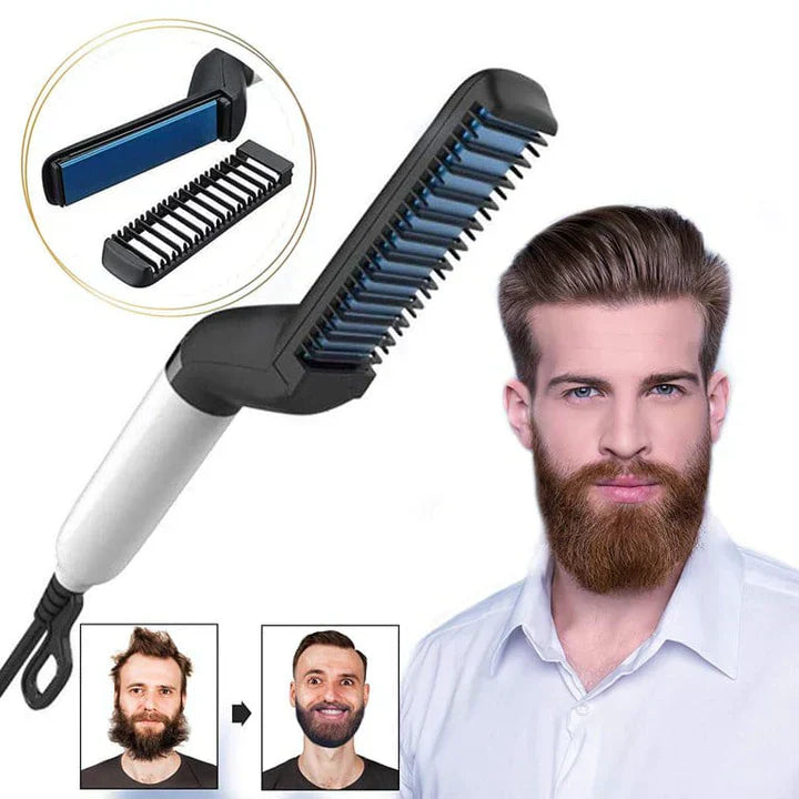 Hair Straightener For Men Multifunctional Comb Curling Electric Brush Beard Comb Zainsar