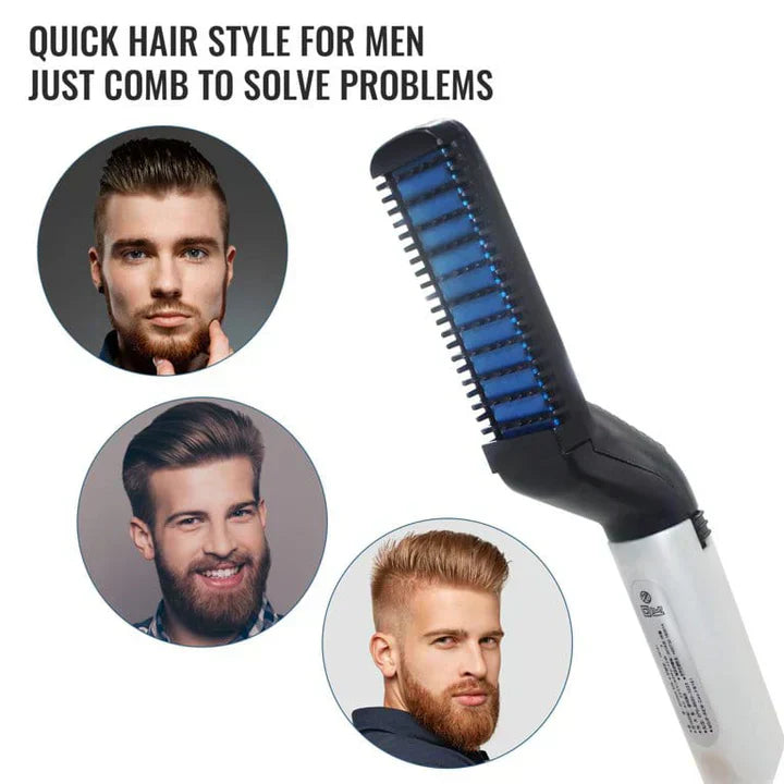 Hair Straightener For Men Multifunctional Comb Curling Electric Brush Beard Comb Zainsar