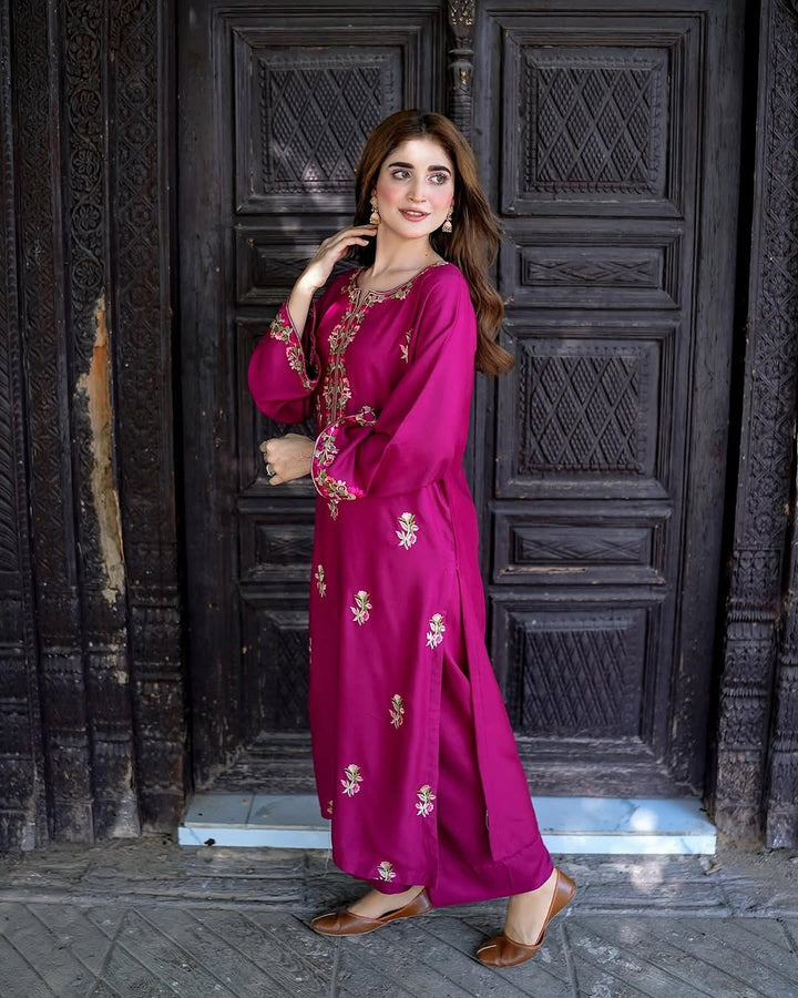 Women Unstitched Embroidered 3pc Suit Bonanza