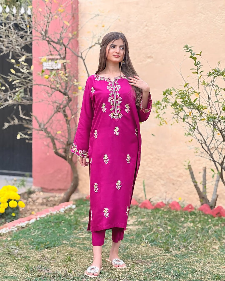 Women Unstitched Embroidered 3pc Suit Bonanza