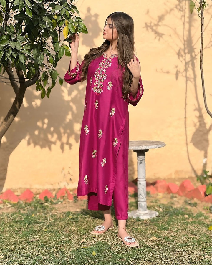 Women Unstitched Embroidered 3pc Suit Bonanza