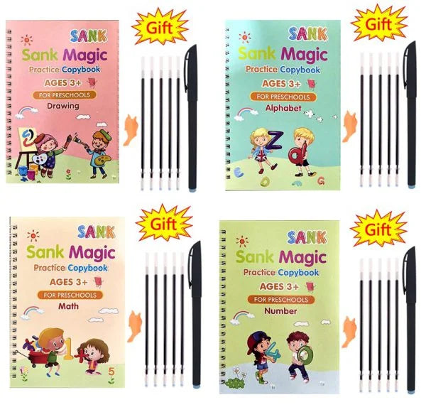 Magical Calligraphy Adventure 4-Piece Set with 10 Refillable Copybooks Avuke Goods