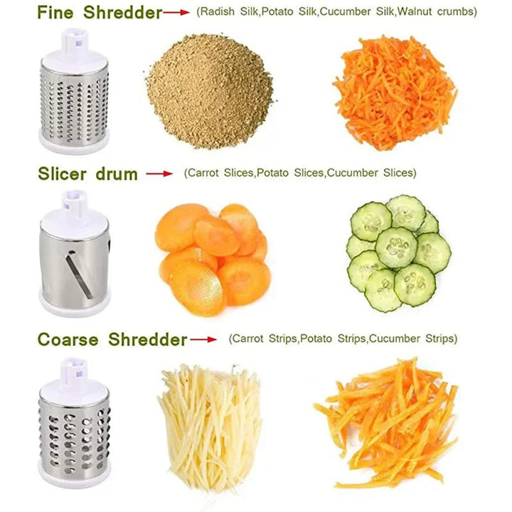 Multi-function 3 in 1 Drum Vegetable Cutter Slicer UJ Discount Bazar
