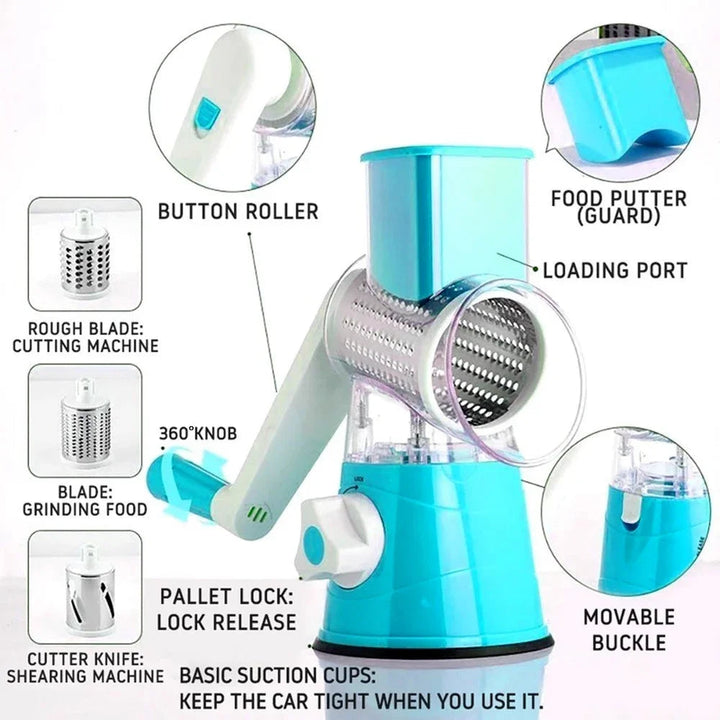 Multi-function 3 in 1 Drum Vegetable Cutter Slicer UJ Discount Bazar