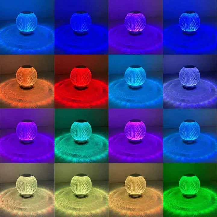16 COLOUR RGB ROUND SHAPE GLASS LAMP local baba