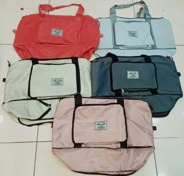 Women Travel Foldable Shoulder Bag Patchwork Tote Bag Casual Large Capacity Fashion Handbag (random Color) Avuke Goods