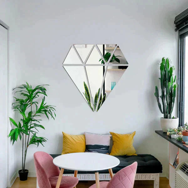Diamond Shaped Acrylic Mirror Wall Stickers Aram ka bazar