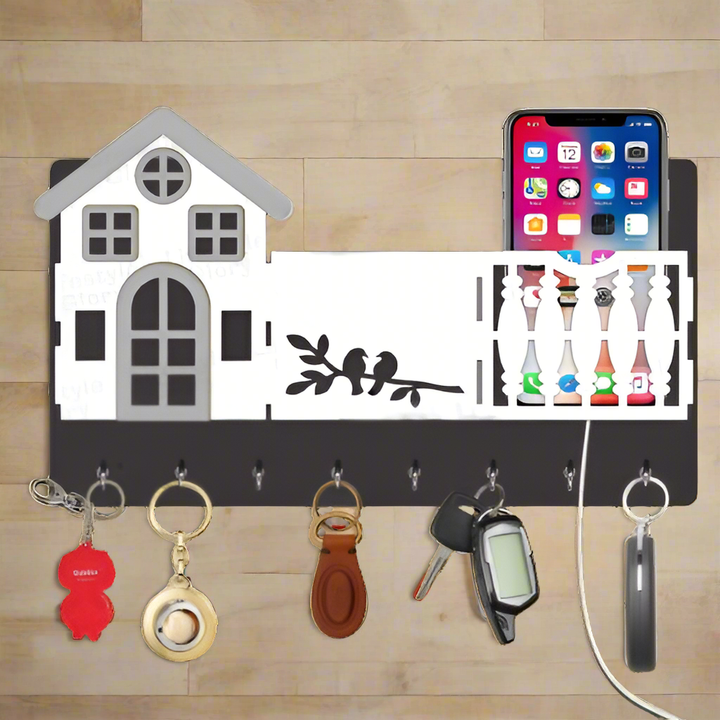 Mobile & key 3D Home Design With Sparrow Engraving Wooden Key Holder Zainsar