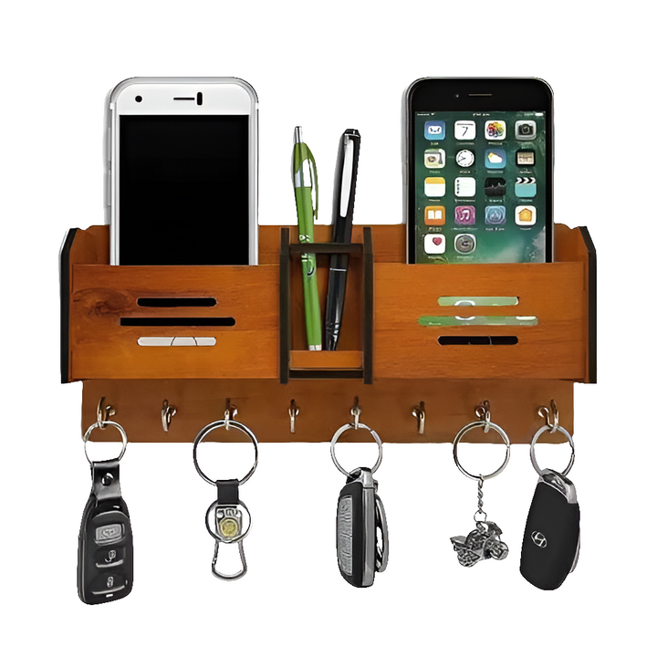 Wooden Wall Hanging Mobile Holder and Key Holder 3D DIY Design Zainsar