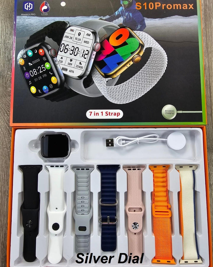 S10 Pro Max Series 9 Smartwatch – 7-in-1 Straps | HD Display | Bluetooth Calling | Music Control | Unisex Ahsangadgetzone