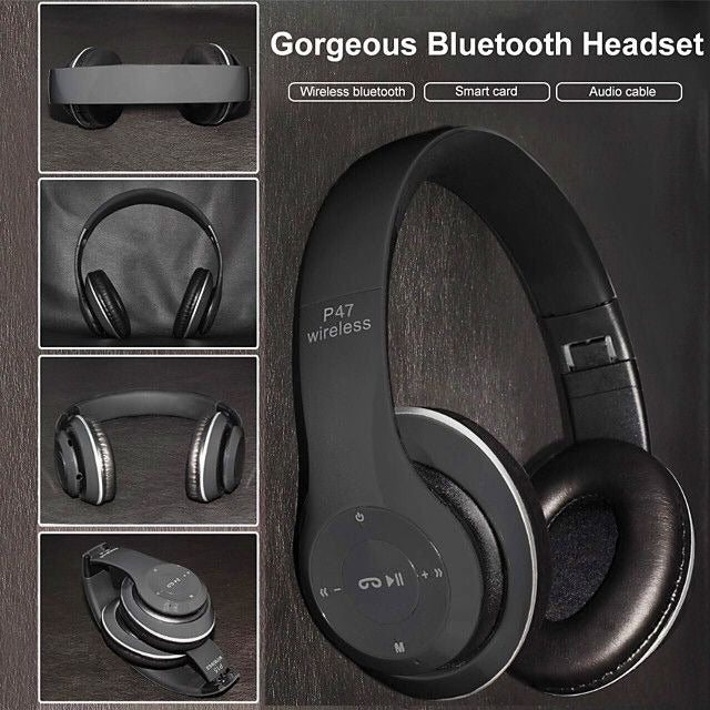 P47 Wireless Bluetooth Foldable Headset | 5-Hour Playtime | Crystal Clear Sound | Bluetooth 5.0 – Enhanced Audio Experience Ahsangadgetzone