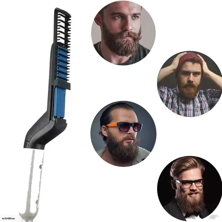 Hair Straightener For Men Multifunctional Comb Curling Electric Brush Beard Comb Zainsar