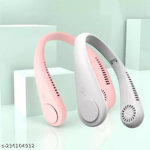 Portable neck hanging fan wearable with rechargeable battery Aram ka bazar
