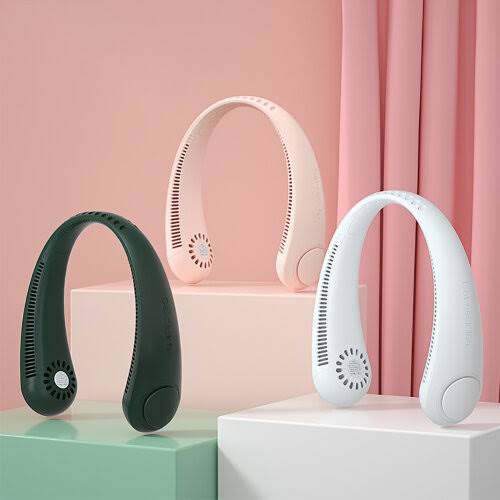 Portable neck hanging fan wearable with rechargeable battery Aram ka bazar