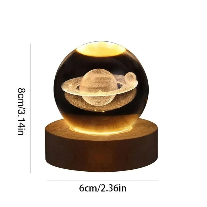 3D Galaxy Crystal Ball Night Light – Astronaut, Moon & Planet Glow Lamp Fashion Mart