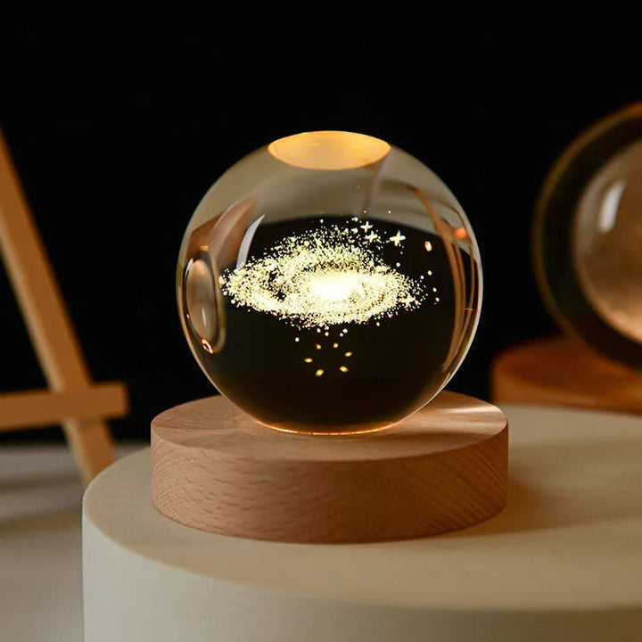3D Galaxy Crystal Ball Night Light – Astronaut, Moon & Planet Glow Lamp Fashion Mart