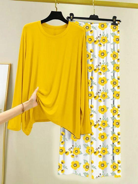 Night Suit 2Pcs Women's Stitched Plain Ravi Rang Collection