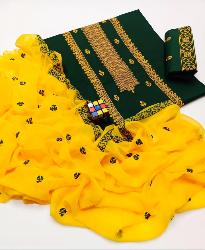 Women's Unstitched Cotton Embroidered 3Pc
Suit Ravi Rang Collection