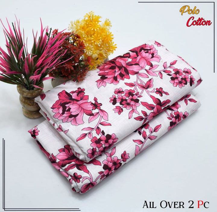 FLORAL PRINTS Girls Polo Cotton Suits for Summer 2025 2 piece Digital Printed Nexasim