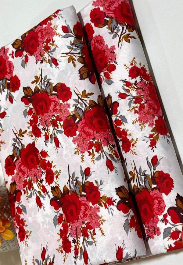 WOMEN POLO COTTON UNSTITCHED PRINTED 2 PIECE SUITS Nexasim