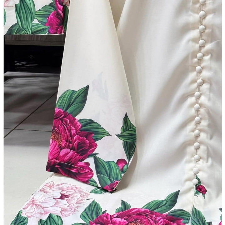 BEST QUALITY WOMEN STYLISH STITCHED CO-ORD SET IN PRINTED SHAMOZ SILK 2 PIECE Nexasim