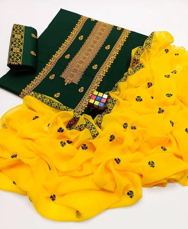 Women's Unstitched Cotton Embroidered 3Pc
Suit Ravi Rang Collection
