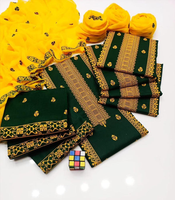 Women's Unstitched Cotton Embroidered 3Pc
Suit Ravi Rang Collection