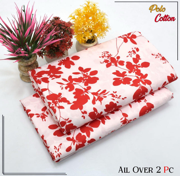 FLORAL PRINTS Girls Polo Cotton Suits for Summer 2025 2 piece Digital Printed Nexasim