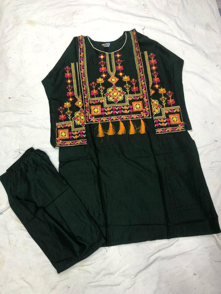 Women's Linen Embroidered Stitched Two Piece Nexasim